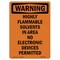 Signmission OSHA Warning Sign, 24" Height, Rigid Plastic, Highly Flammable Solvents In Area, Portrait OS-WS-P-1824-V-13246 - alternate 1